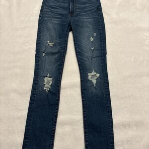 Abercrombie & Fitch Dark Blue Distressed Skinny Jeans